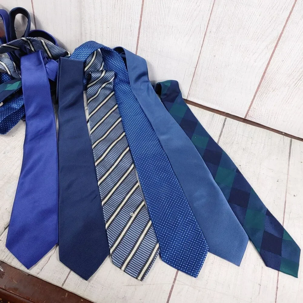 LOT OF 11 Men’s Ties - Mixed Pattern Designer Necktie Bundle - USED Free Ship!